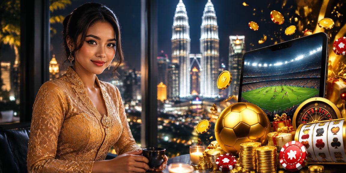 Ilustrasi pertaruhan loteri di Kuala Lumpur dengan tema tradisional kebaya