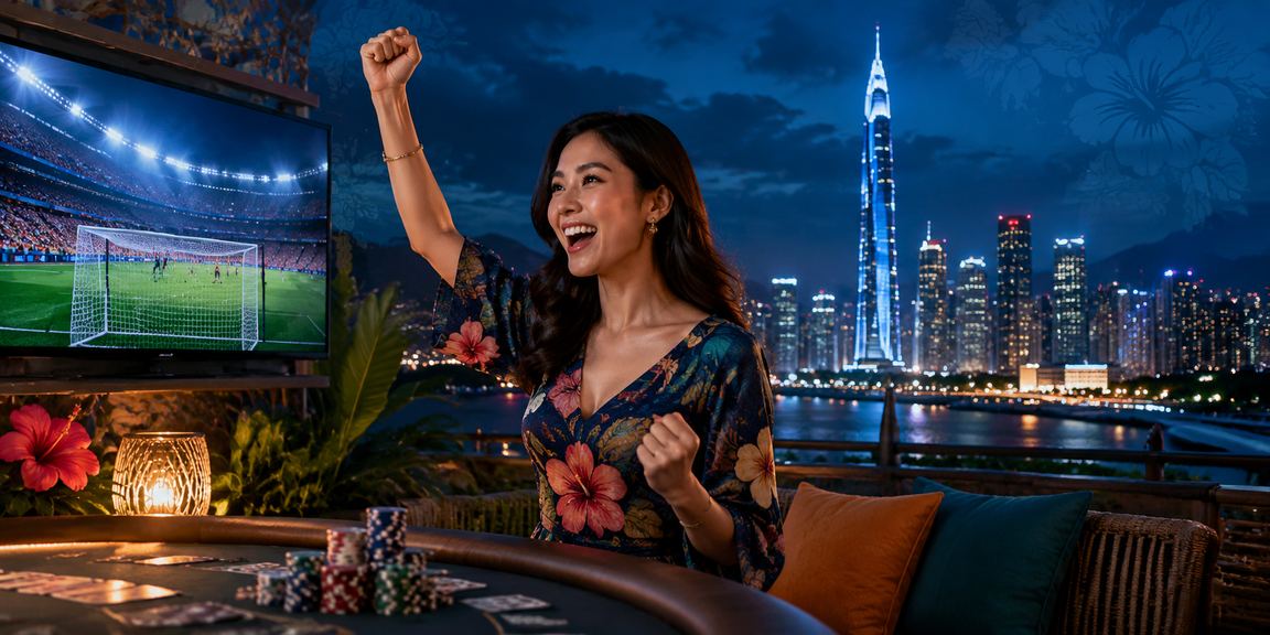 Pemain menikmati permainan poker meja di Kuala Lumpur